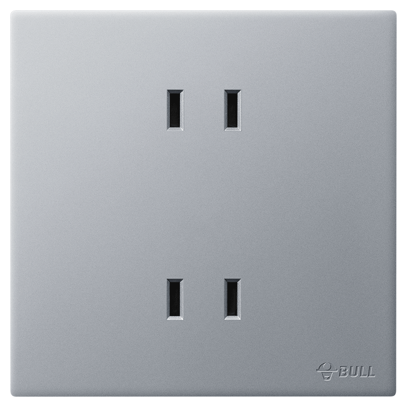 BULL G60 Series 10A Four-Hole Ultra-Thin Socket Panel G60Z222 Moon Shadow Gray