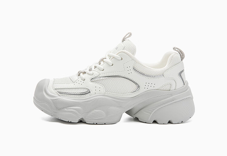 Dusto Thick-Soled Platform White Sneakers for Women, 2026 New Trendy Spring Women's Shoes, Niche Non-Collision Versatile Footwear 9