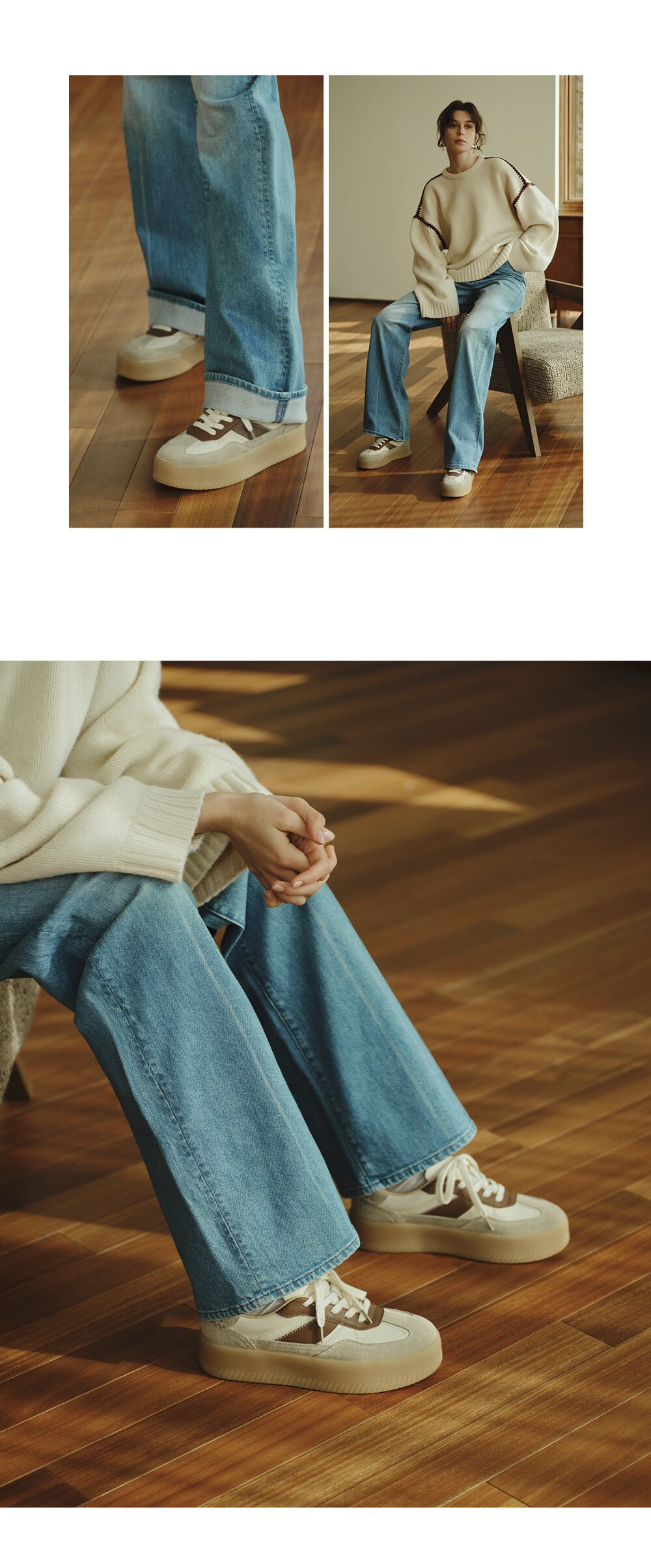 73Hours Celebrity-Inspired Women's Shoes, New Casual Style for Travel, Color-Block Platform Round-Toe Dexun Shoes, Fashionable 12