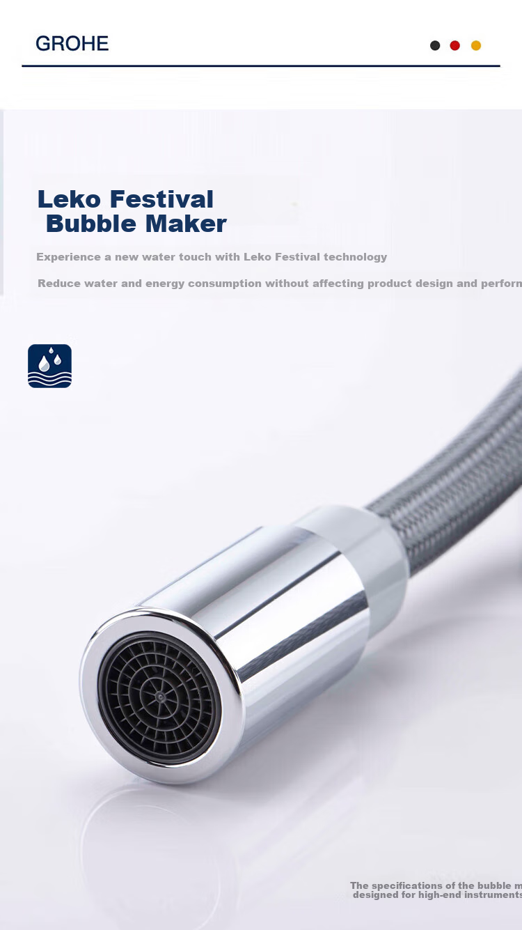 GROHE Kitchen Faucet, Rotating Pull-Out Hot And Cold Water, C-Type Pull-Out Faucet, Household Sink Vegetable Washing Faucet 5