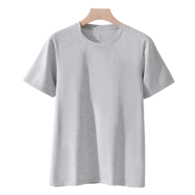 Miiow [Antibacterial Cooling] Men's Short Sleeve T-Shirt 40s Combed Cotton Heather Gray XL