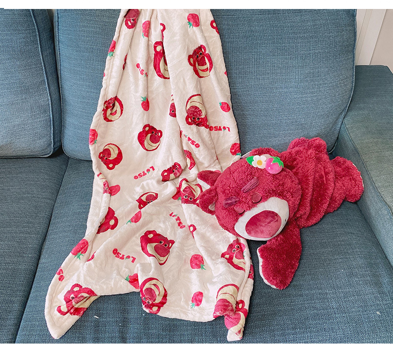 Disney Plush Doll Pillow, Stuffed Animal Birthday Gift for Girls, Toy Story Strawberry Bear, 50cm Blanket 5