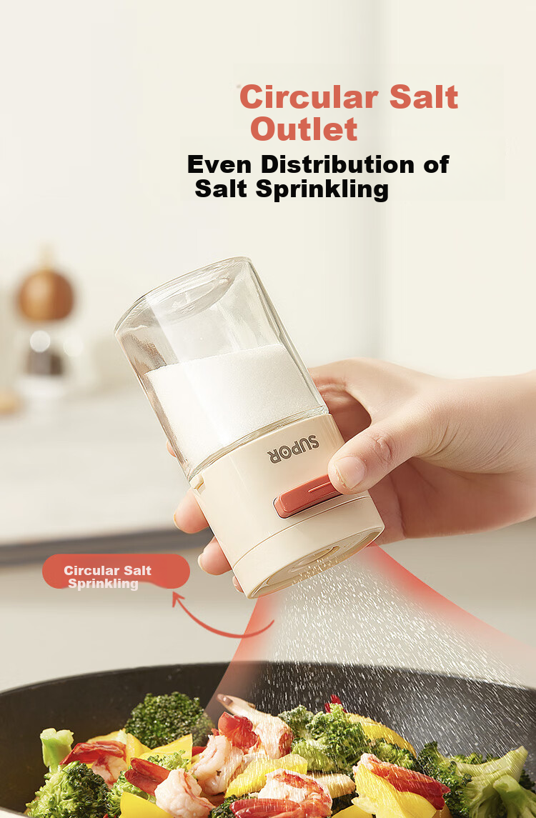 SUPOR Glass Spice Jar Multifunctional Seasoning Container with Measuring Salt Shaker KGF20CA10 8