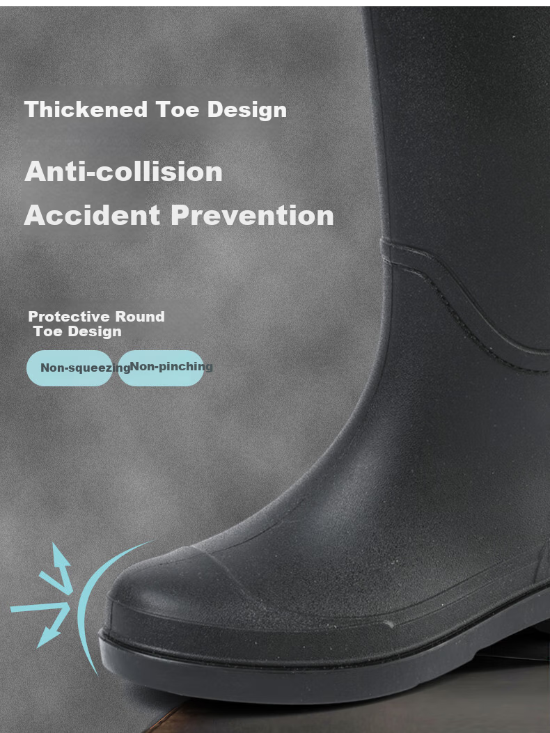 FOOTOPPO Tall Rain Boots for Women, High-Top Waterproof Shoes, Non-Slip Rubber Boots, Adult Waterproof Tall Rain Boots 6
