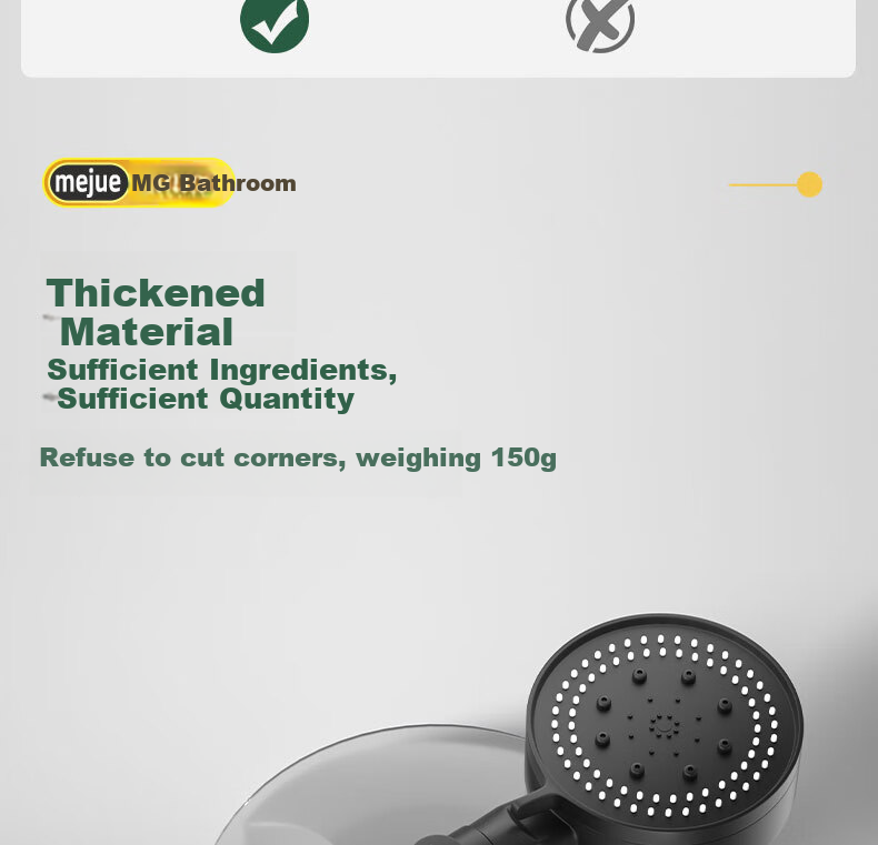 MEJUE Pressurized Shower Head, Single-Head Bathroom Handheld Shower Sprayer, High-Pressure Water Outlet 5332 17