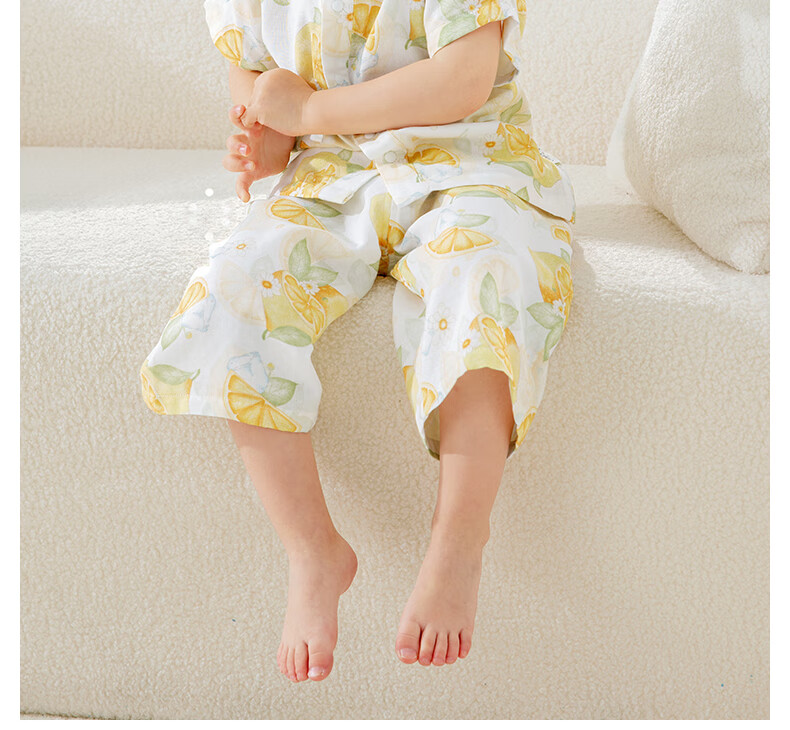 Beitaisi Children's Pajamas, Girls And Boys Summer Thin Breathable Home Wear Set, Baby Parent-Child Sleepwear Short Sleeve 3