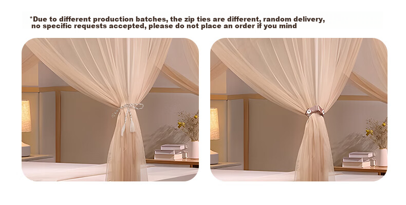 MUJI Premium Vintage Floor Mosquito Net with Triple Door Bed Curtain Mosquito Net Frame 1.5*2m Home Bedroom Anti-Mosquito Bed Canopy 1