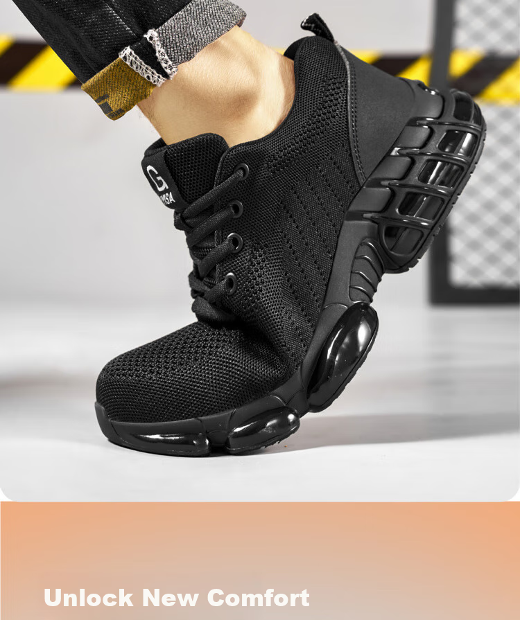 GUYISA Men's Safety Work Shoes Steel Toe Anti-Smash Puncture Resistant Comfortable Durable Construction Site Shoes 3033ST Size 43 10