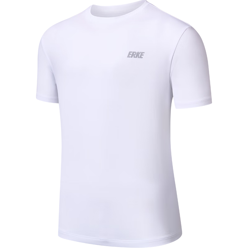 ERKE Men's Short Sleeve T-Shirt, Autumn Round Neck Quick-Dry Shirt, Cool Breathable Moisture-Wicking Sports Top for Men, Running Wear