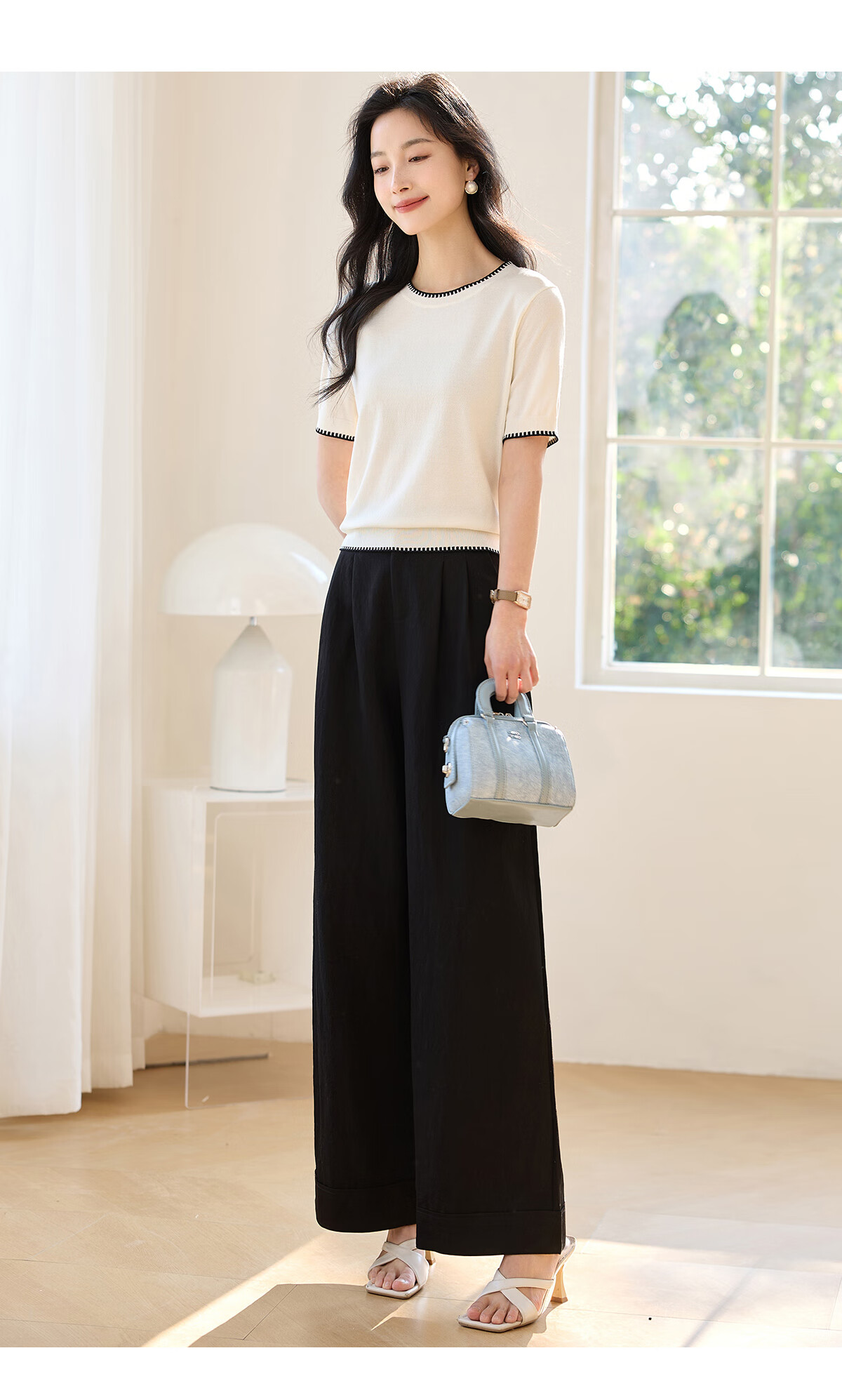 Chushen Spring And Summer Wide-Leg Pants for Women, High-Waisted, Height-Increasing, Straight-Leg, Loose-Fitting, Slimming, Relaxed Casual Long Pants S52X062 13