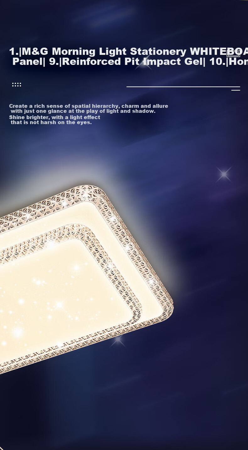 Midea LED Ceiling Light, Living Room High Wattage Main Light, 200W WiFi Smart Control Fixture, Jingxing J2, Installation Included 4