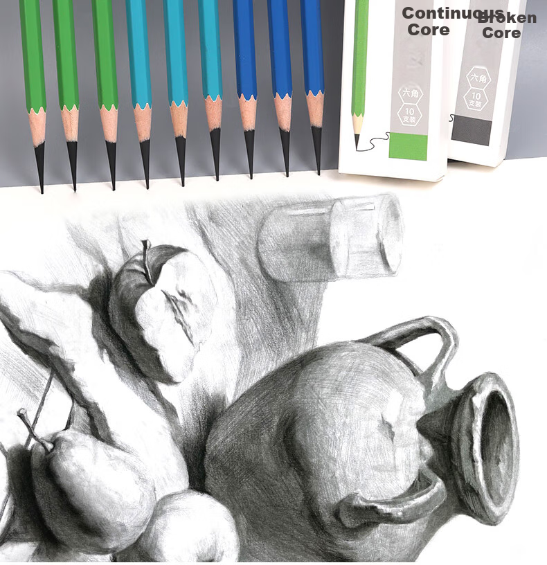 CHINJOO Charcoal Pencil for Art, Sketching, Drawing, Art Exam Students' Professional Tool, Green Bamboo Charcoal Pencil, Hard Charcoal for Art Sketching 1