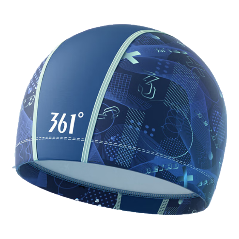 361° Men's Swim Cap, Comfortable Fabric Swim Cap for Long Hair, Stylish Ear Protection, Non-Binding, Non-Sticky Swim Cap