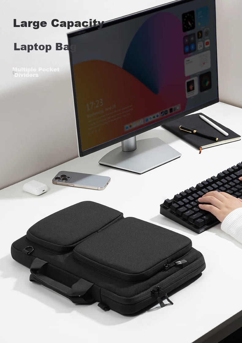 WOMT Inkless Laptop Bag, Handheld, Suitable for 13/14-Inch Laptops, Compatible with Apple, Huawei MateBook, Lenovo Xiaoxin, HP, ASUS, Xiaomi, Business Briefcase for Men And Wome 1