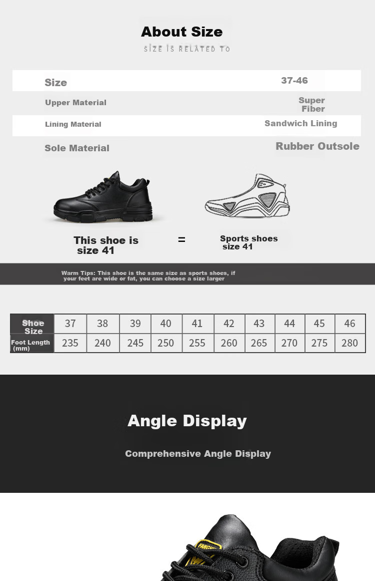 JUNBU Safety Shoes for Men, Summer Breathable Steel Toe Cap, Anti-Smashing And Puncture-Resistant, Lightweight Construction Site Work Boots 1020D Size 45 15