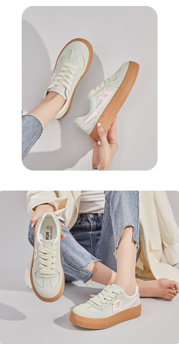 Warrior Women's Thick-Soled Canvas Shoes Retro Versatile Sneakers Lightweight Casual Shoes H896BR Gray/Silver/Beige Size 35 7