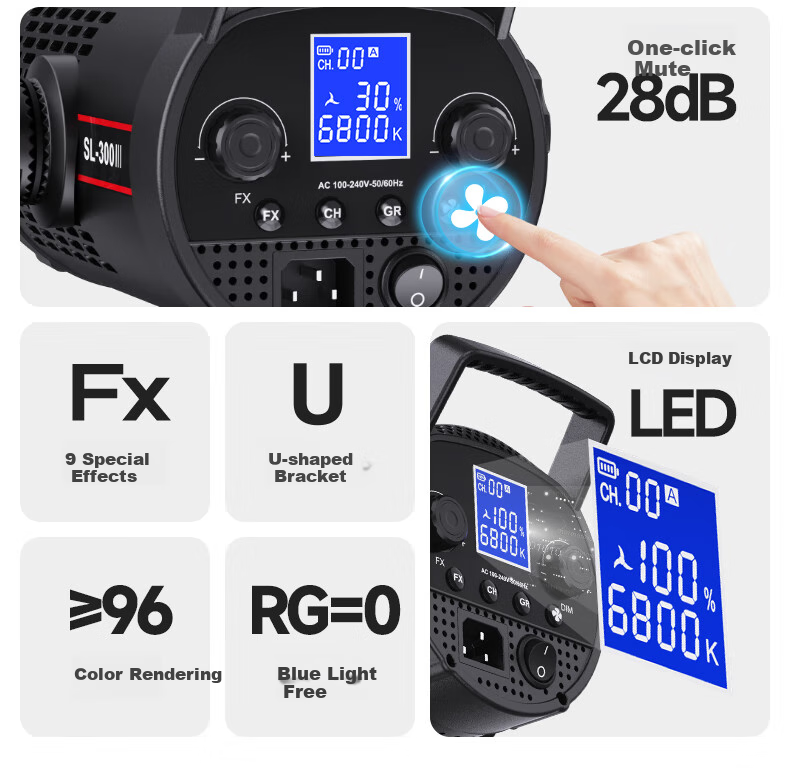 Beiyang SL300III Live Streaming Fill Light, Photography Camera Lighting, 300W Professional Live Streaming Beauty Light, Spherical Lamp, Deep Throw Light, Portrait Video Soft Light, Film And Television Shooting Light 20
