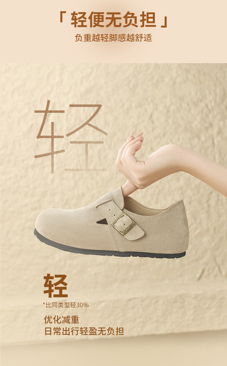 ZHR Bokeng Women's Retro Slip-On Shoes, Height-Increasing, Lightweight Breathable Casual Shoes, JQ07, Sand Color, Size 36 1
