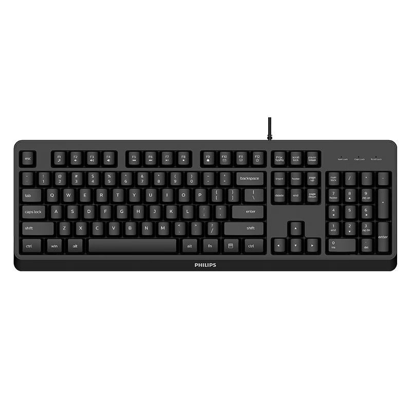 PHILIPS SPK6207 Wired Keyboard Business Office Keyboard for Desktop Computer And Laptop Universal Home Use USB Interface Ergonomic Keyboard for Corporate Procurement Black