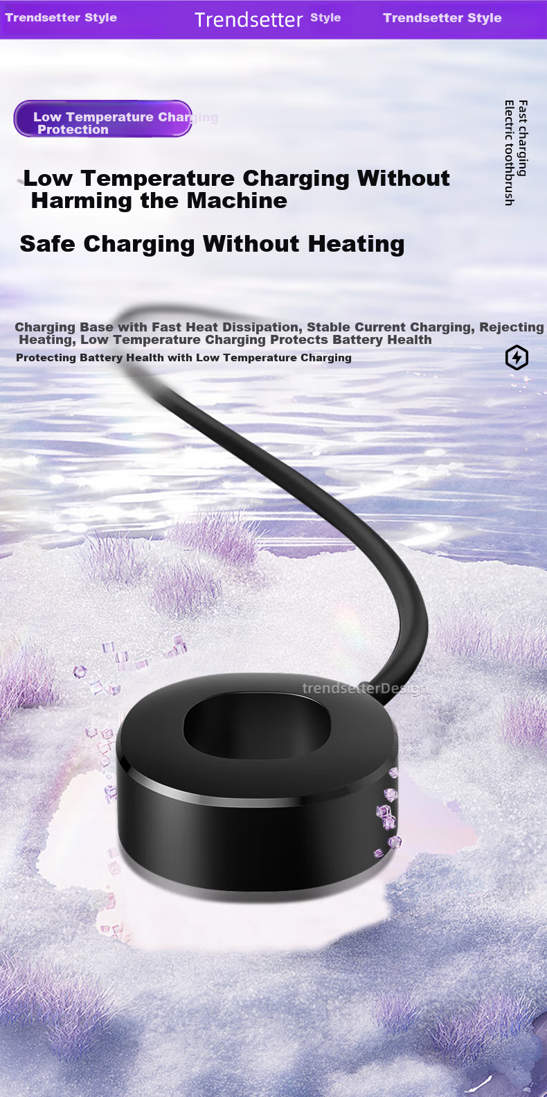 Chaofan Compatible with Libod Electric Toothbrush Charging Base, Star Diamond/star Moon Pro Wireless Sensor Charger, USB Charging Cable Accessories 5