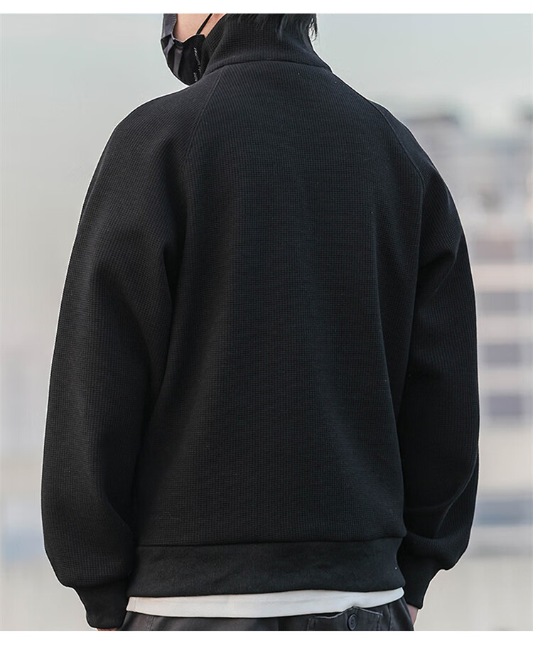 JEEP Men's Sweatshirt, Spring And Autumn Waffle Knit Long-Sleeve Base Layer, Heavyweight Top, Men's Clothing, Dark Gray, Size M 8