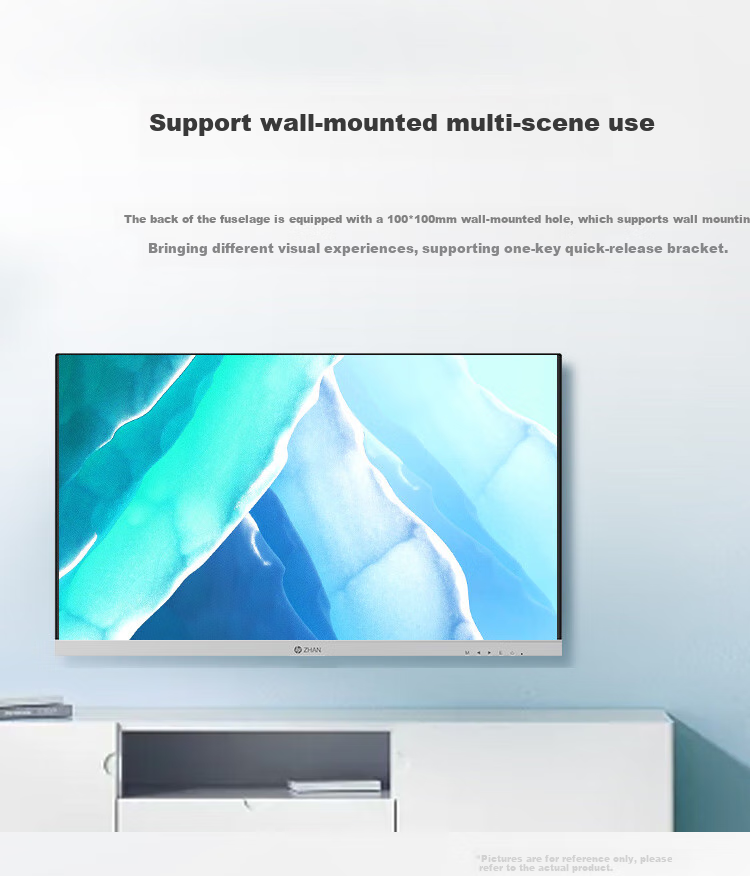 HP Zhan Series 23.8-Inch Large Screen Computer Monitor with Dual Interface, IPS Wide Viewing Angle, High Refresh Rate FHD1080P Full HD, Wall-Mountable, Eye-Friendly 3