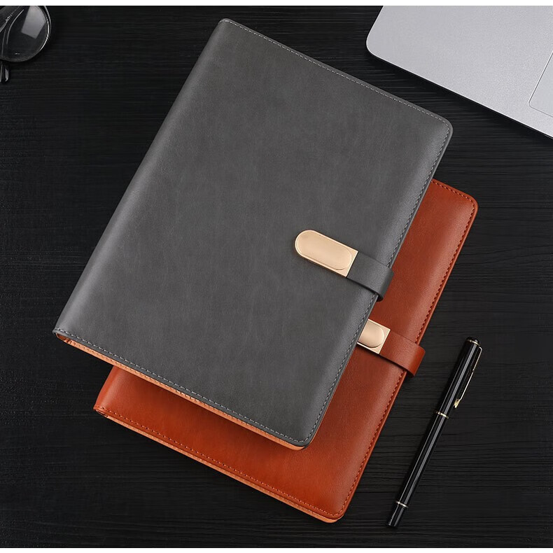 Zhongjian Stationery B5 Loose-Leaf Notebook Brown Leather Cover Office Business Journal Work Notes Diary Meeting Record Customizable Logo 7