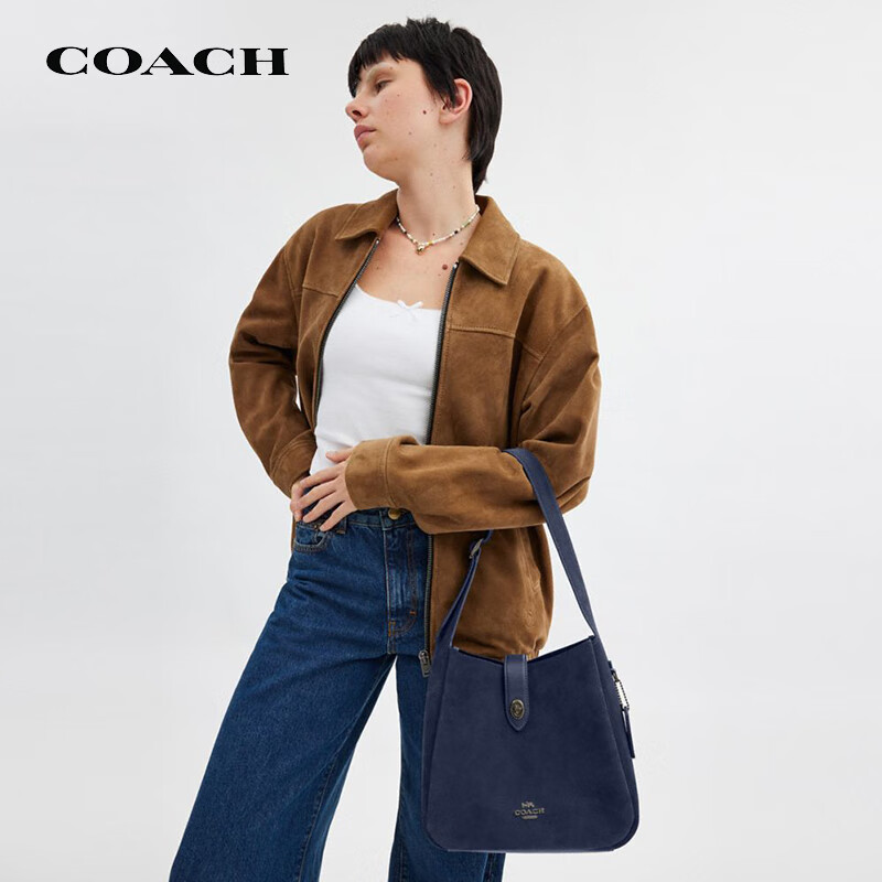 COACH [Brand Direct Supply] Gift for Women, HADLEY Medium Shoulder Crossbody Bucket Bag, Blue CW004