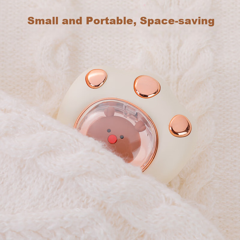 Dipuer Cat Paw Hand Warmer for Women, Rechargeable Hand Warmer Egg for Students And Children, Mini Portable Menstrual Belly Warmer - White