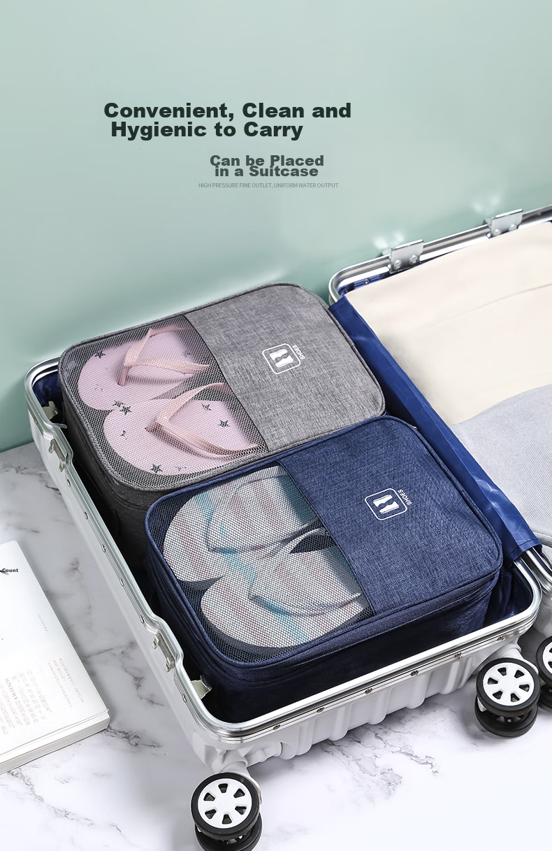Etravel Shoe Storage Bags Travel Drawstring Dustproof Bags for Clothes Socks Underwear Transparent Sealed Bags 6-Pack 6