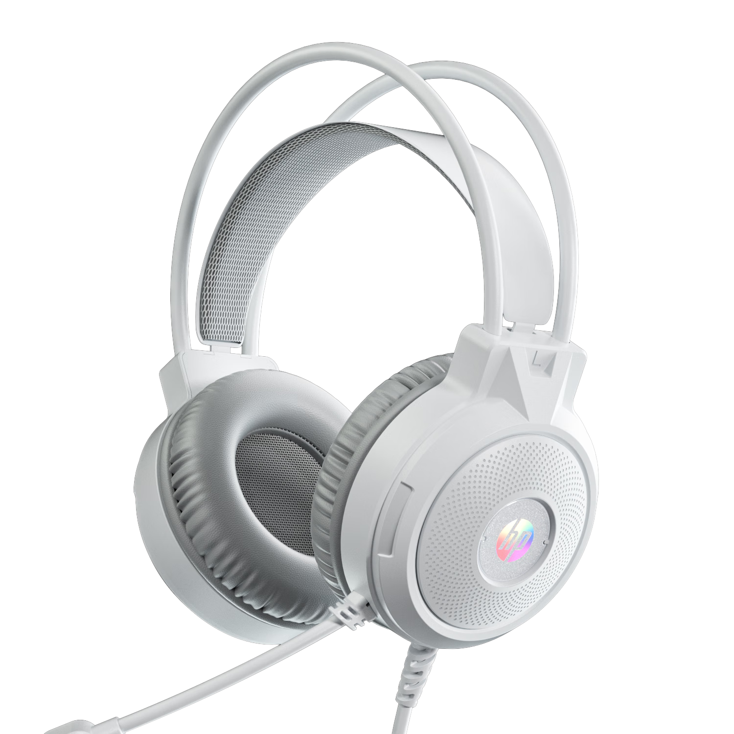 HP H160 Wired Over-Ear Gaming Headset with Microphone for Office, Online Classes, PUBG, VALORANT, Universal Computer Headphones with 3.5mm Jack, White