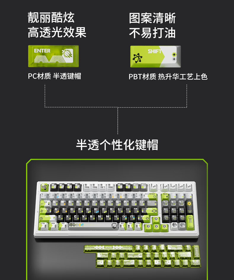 Ikbc Wireless Mechanical Keyboard with Wired Bluetooth Triple-Mode RGB Customizable Gaming High-End Aesthetic Office Computer Keyboard Sold by JD Gasket 5-Layer Padded 1