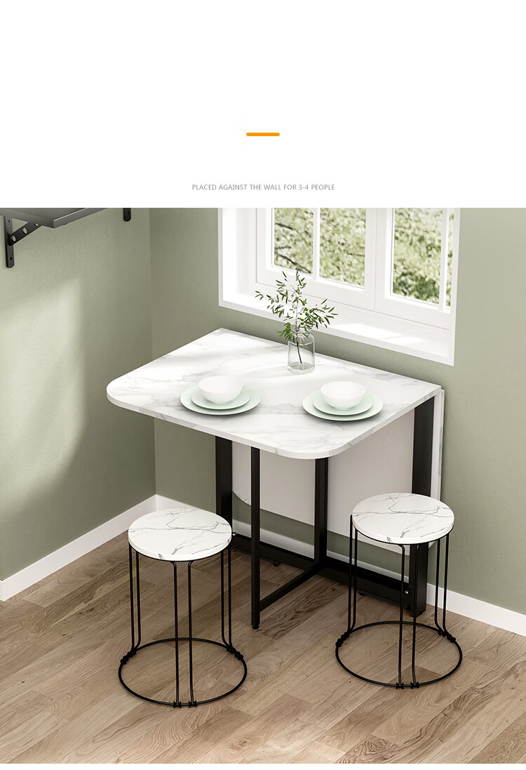 Huanaxin Folding Table, Dining Table, Simple Eating Table, Multifunctional Mobile Collapsible Round Table, Tri-Fold Single Table CJ196 2
