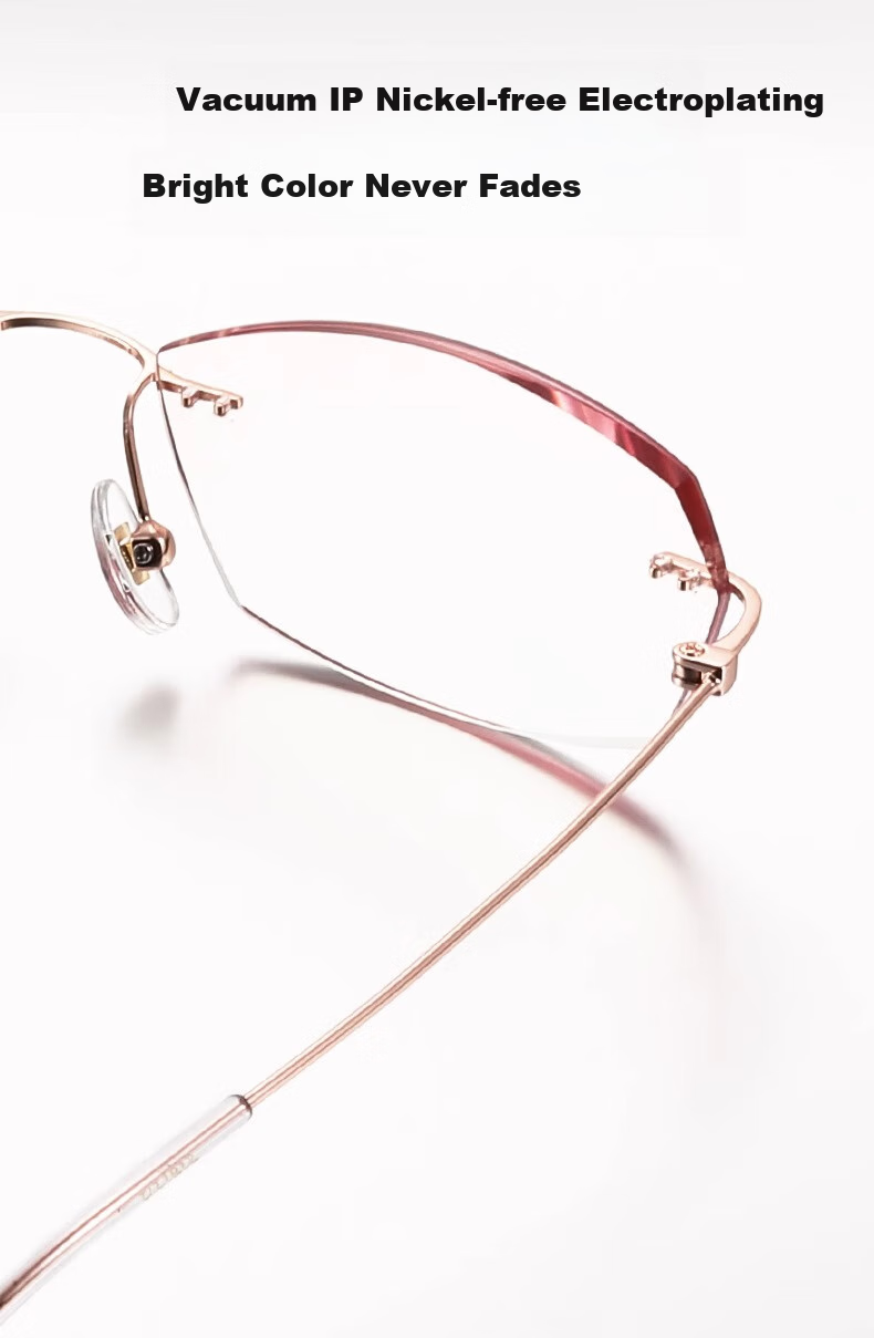 Mushe Pure Titanium Ultra-Light Women's Anti-Blue Light Reading Glasses, Frameless High-Definition Japanese Imported Presbyopic Glasses, Fashionable And Youthful Appearance 7