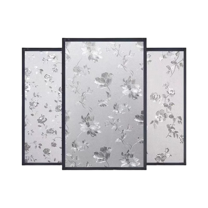 Xiruo Thickened Glass Sticker Hibiscus Flower Window Privacy Toilet Translucent Opaque Kitchen Bathroom Anti-Peeping Film