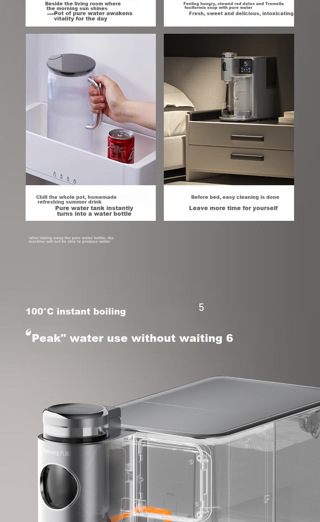Joyoung Desktop Water Purifier, Instant Cooling And Heating Tea And Coffee Extraction Home Drinking Machine, Six-Year No-Change Cartridge, Strontium-Rich Mineralized Water, No Installation Required RH680 22