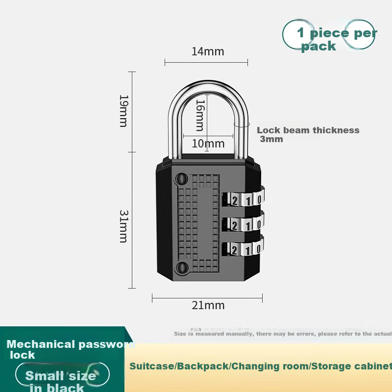 Shouli Password Lock Padlock Small Household Door Lock for Student Dormitory, Cabinet, Luggage, Backpack, Helmet, Gym, Anti-Theft