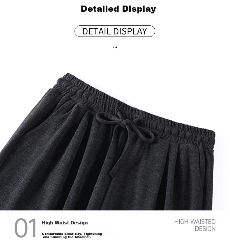 MJ STYLE Glutinous Rice Wide-Leg Pants for Women, Spring And Autumn 2026, Loose Casual Versatile Soft Flowy High-Waist Slimming Straight-Leg Trousers 13