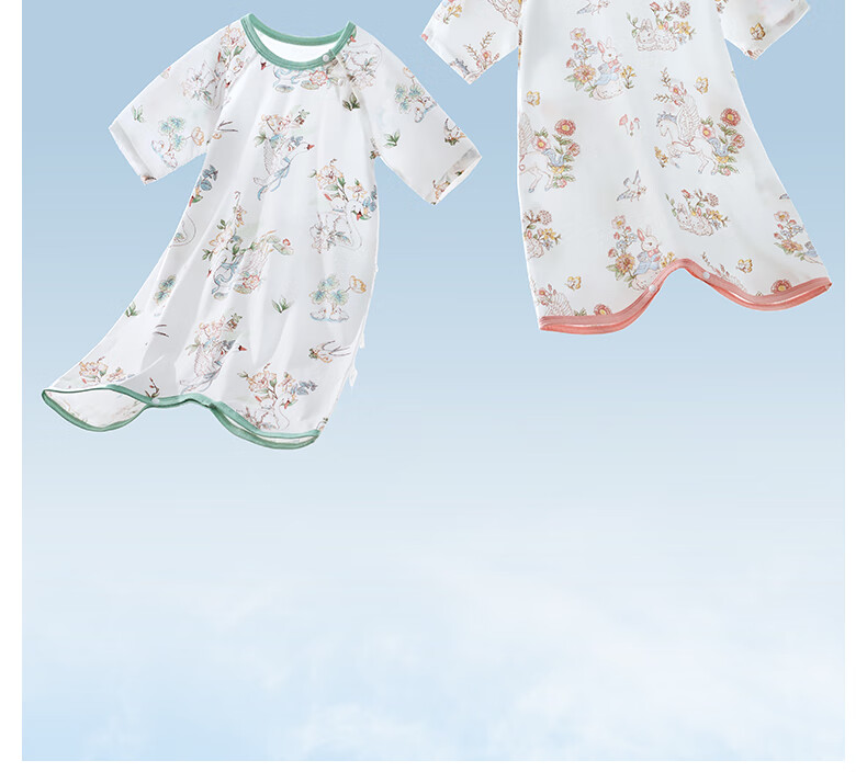 Betis Baby Robe New Back Mesh Breathable Children's Sleeping Bag Summer Cotton Pajamas Baby Nightgown 9