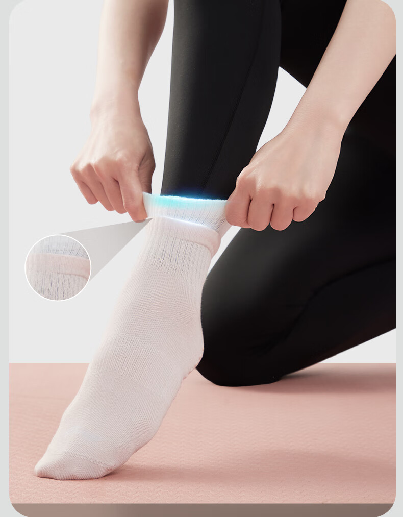 LI-NING Yoga Socks Pilates Socks Non-Slip Floor Socks Women's Professional Sports Fitness Aerobics Adult Cotton Sports Socks 3