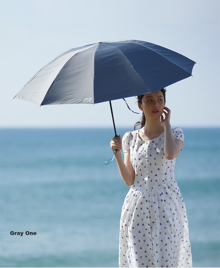 Obsu Japanese Non-Wet Umbrella, Dual-Use for Sun And Rain, Reverse Folding Design, Sun Protection, Beige Color, Non-Wet Umbrella 6