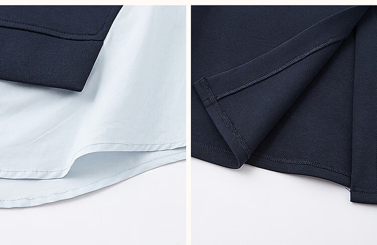 Dme 350G Air Layer Set Spring Autumn Fashion Colorblock Sweatshirt and Elastic Waist Split Skirt Two-Piece Set for Women 4