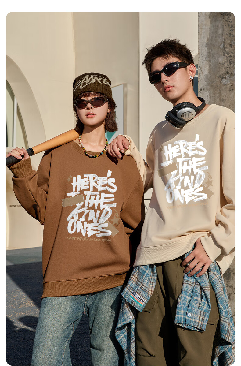 Baleno Crew Neck Sweatshirt for Men, 2025 New Spring Jacket, Youth American Retro High Street Style Loose-Fitting Men's Top 10