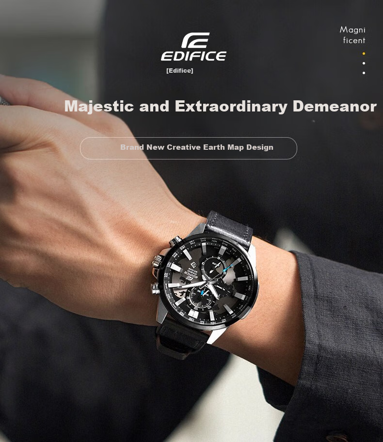 CASIO Men's Watch, EDIFICE Earth Heart Quartz Exam Japanese And Korean Style Gift Box Edition for Boyfriend, EFR-303L 1