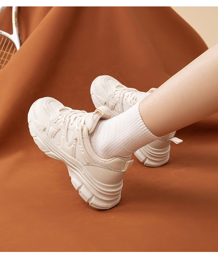 Dusto Platform Dad Sneakers for Women 2026 New Spring Autumn Small Height Increasing Sports Casual Shoes 7