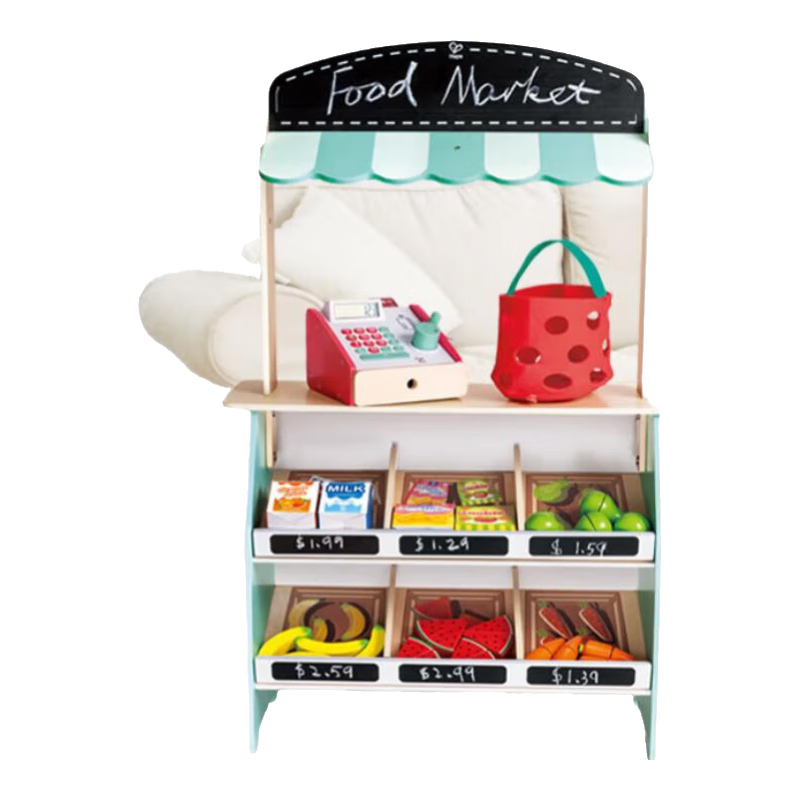 Hape (Germany), Children's Pretend Play Toy, Realistic Cash Register Counter, Three-Tier Luxury Mini Store, Birthday Gift, E3209