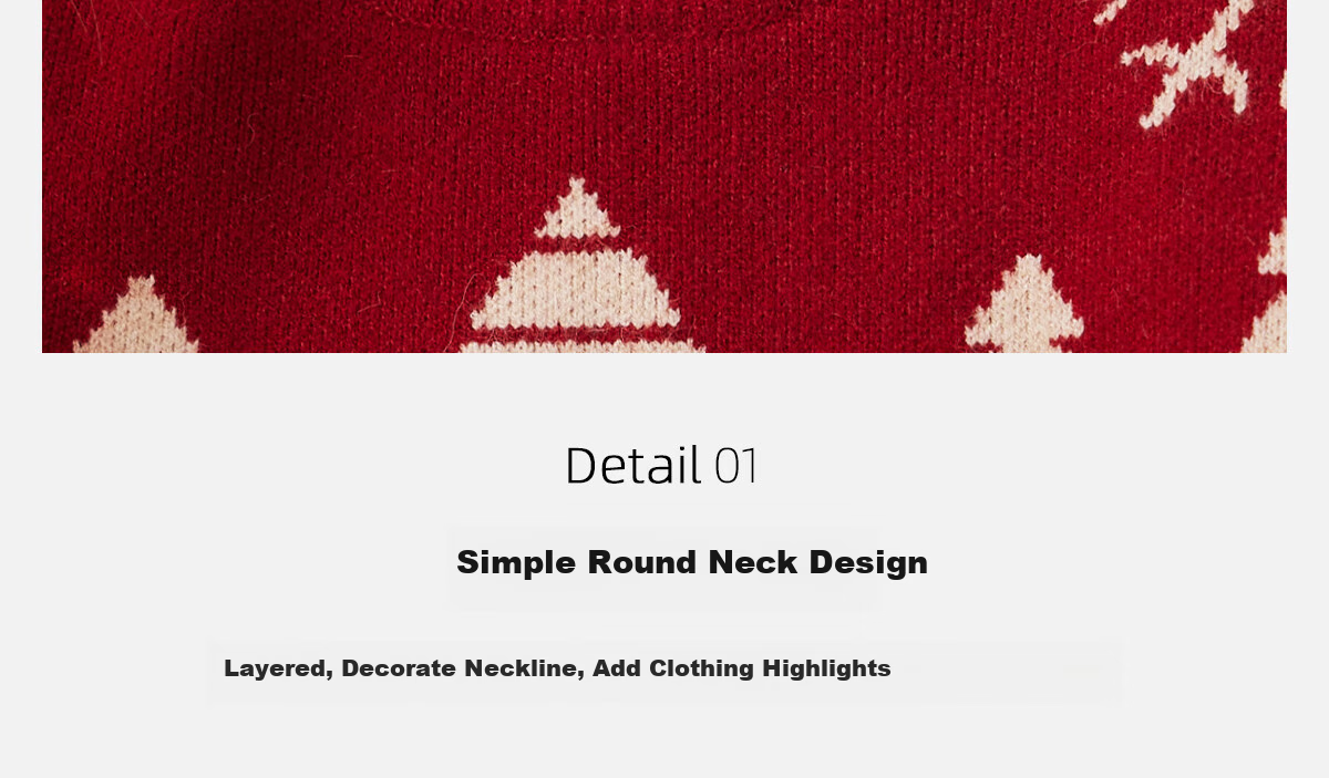 PinCai Knitted Sweater for Women, Round Neck, Retro And Gentle, Suitable for Outdoor Wear, Christmas Style, Lazy And Soft Knit Sweater P144Z9008 6