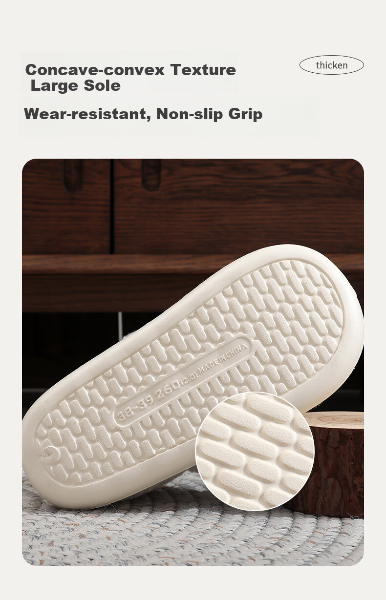 GUOLUOFEI Cotton Slippers for Men, Autumn Season, Closed-Toe, Indoor Home Use, Non-Slip, Warm, Fleece-Lined Cotton Shoes for Women, Coffee Color, Size 38-39 6