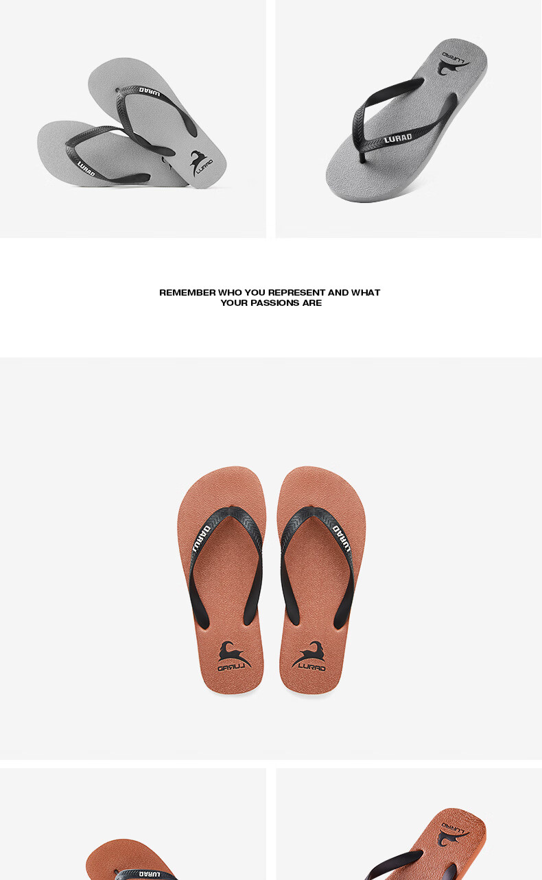 LURAD Men's Flip-Flops, Summer Sandals, Trendy And Simple, Black Beach Slippers for Outdoor Wear, Black, Size 41-42 6