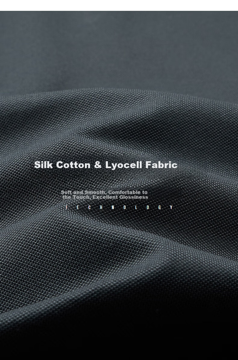 SEVEN [Silk Cotton Blend] Short-Sleeve Polo Shirt with Collar for Men, Spring And Summer Business Casual Men's Top 3